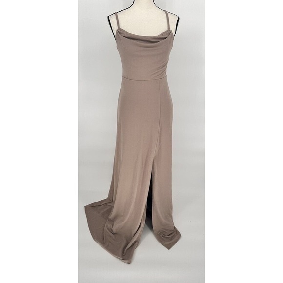 Birdy Grey Ash Dress Crepe Taupe‎ Bridesmaids Dress Size Small - Picture 7 of 12